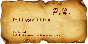 Pilinger Milda névjegykártya